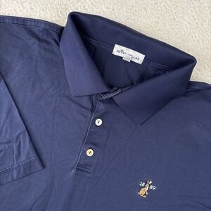 WATERVILLE GOLF LINKS x PETER MILLAR Mens Polo Shirt XL Blue Ireland Stretch SS